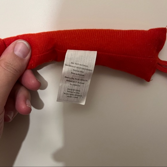 Long Red Devil V Neck Dress Costume with Slit & Devil Tail, Size Medium - Picture 12 of 12